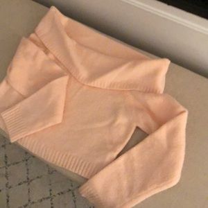 Light pink/peach off the shoulder sweater